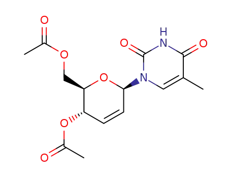 1-(4',6'-O-diacetyl-2',3'-dideoxy-β-D-erythro-hex-2-enopyranosyl)thymidine