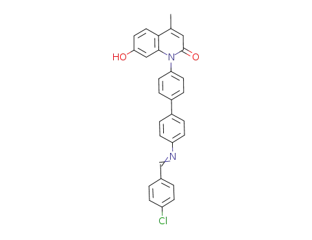 2(1H)-Quinolinone,
1-[4'-[[(4-chlorophenyl)methylene]amino][1,1'-biphenyl]-4-yl]-7-hydroxy-4
-methyl-