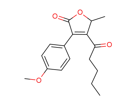 3-(4-methoxy-phenyl)-5-methyl-4-pentanoyl-5H-furan-2-one