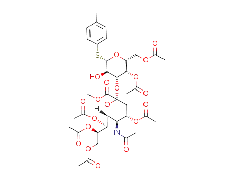 p-methylphenyl [methyl (5-N-acetyl-4,7,8,9-tetra-O-acetyl-3,5-dideoxy-D-glycero-α-D-galacto-2-nonulopyranosyl)onate]-(2->3)-4,6-di-O-acetyl-1-thio-β-D-galactopyranoside