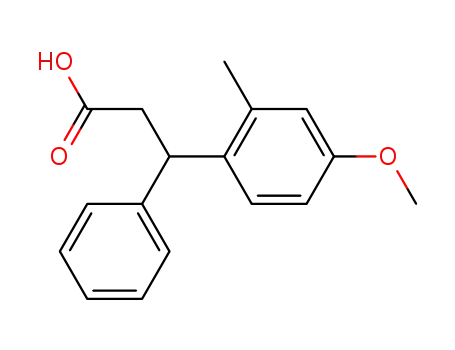 Molecular Structure of 109089-78-3 (3-(4-methoxy-2-methyl-phenyl)-3-phenyl-propionic acid)