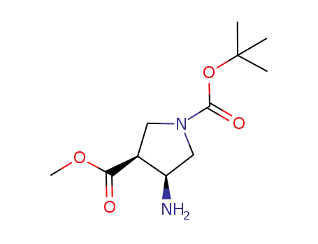 Molecular Structure of 362489-71-2 (1,3-Pyrrolidinedicarboxylic acid, 4-amino-, 1-(1,1-dimethylethyl)
3-methyl ester, (3S,4S)-)