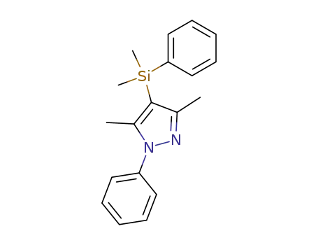 Molecular Structure of 387353-96-0 (1H-Pyrazole, 4-(dimethylphenylsilyl)-3,5-dimethyl-1-phenyl-)
