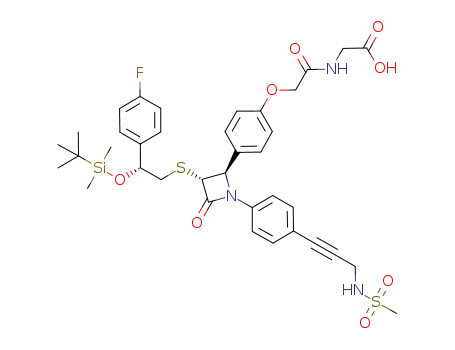 N-({4-[(2R,3R)-3-{[(2R)-2-{[tert-butyl(dimethyl)silyl]oxy}-2-(4-fluorophenyl)ethyl]thio}-1-(4-{3-[(methylsulfonyl)amino]prop-1-yn-1-yl}phenyl)-4-oxoazetidin-2-yl]phenoxy}acetyl)glycine