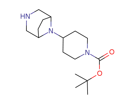 Molecular Structure of 1120214-86-9 (4-(3,8-Diazabicyclo[3.2.1]oct-8-yl)-1-piperidinecarboxylic acid1,1-dimethylethylester)