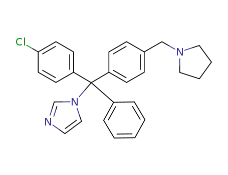 Molecular Structure of 927689-99-4 (1H-Imidazole, 1-[(4-chlorophenyl)phenyl[4-(1-pyrrolidinylmethyl)phenyl]methyl]-)