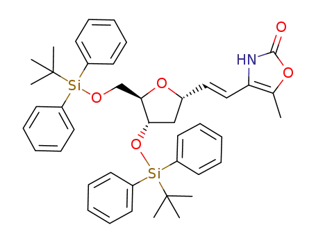 4-[(E)-2-(3,5-bis-O-(tert-butyldiphenylsilyl)-2-deoxy-α-D-ribofuranosyl)vinyl]-5-methyl-oxazol-2-one