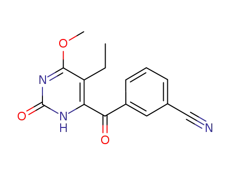 3-[(5-ethyl-6-methoxy-2-oxo-2,3-dihydropyrimidin-4-yl)carbonyl]benzonitrile