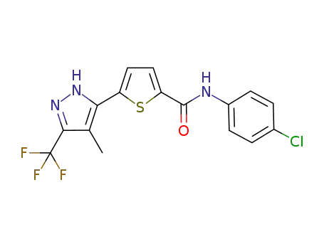 4'-chloro-5-(4-methyl-3-(trifluoromethyl)-1H-pyrazol-5-yl)thiophene-2-carboxanilide