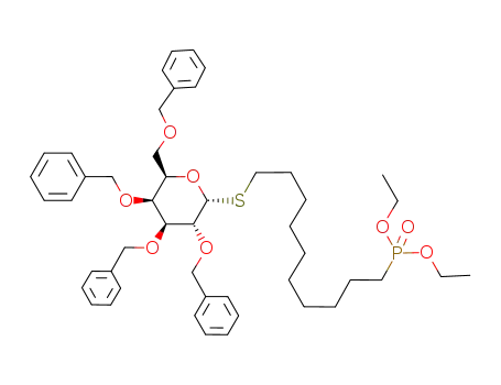 [10-((2R,3R,4S,5S,6R)-3,4,5-Tris-benzyloxy-6-benzyloxymethyl-tetrahydro-pyran-2-ylsulfanyl)-decyl]-phosphonic acid diethyl ester