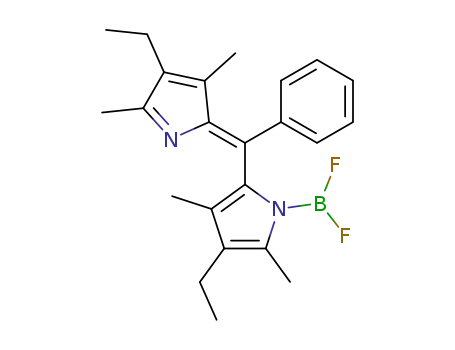 Molecular Structure of 189264-27-5 (2,6-diethyl-4,4-difluoro-1,3,5,7-tetramethyl-8-phenyl-4-bora-3a,4a-diaza-s-indecene)