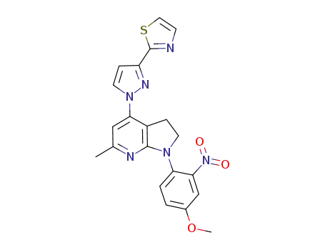 6-methyl-1-[4-(methyloxy)-2-nitrophenyl]-4-[3-(1,3-thiazol-2-yl)-1H-pyrazol-1yl]-2,3-dihydro-1H-pyrrolo[2,3-b]pyridine