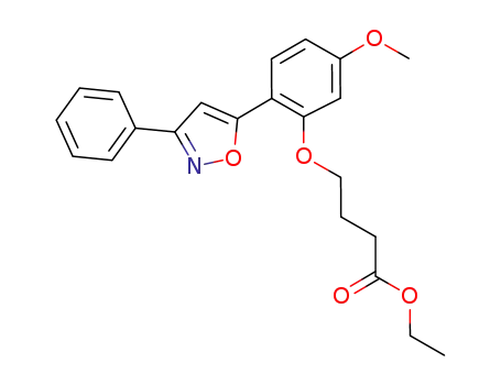Molecular Structure of 1186130-80-2 (ethyl 4-(5-methoxy-2-(3-phenylisoxazol-5-yl)phenoxy)butanoate)