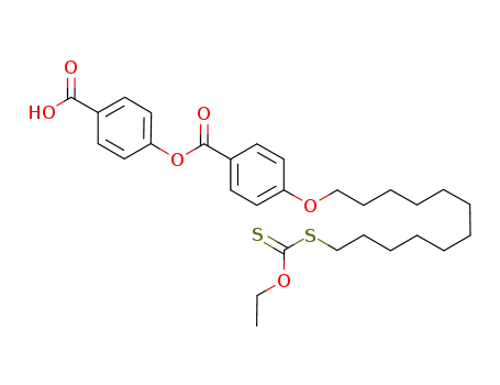 Molecular Structure of 1043885-40-0 (4-(4-(12-(ethoxycarbonothioylthio)dodecyloxy)benzoyloxy)benzoic acid)