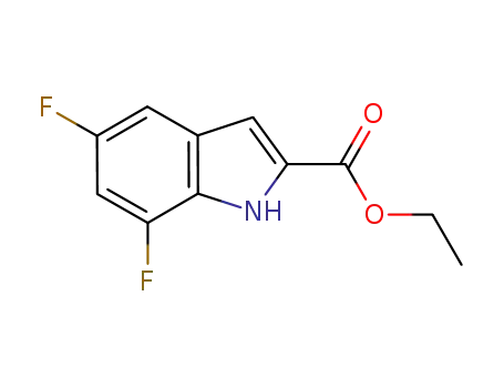 Molecular Structure of 220679-10-7 (5,7-DIFLUORO-2-INDOLECARBOXYLIC ACID ETHYL ESTER)