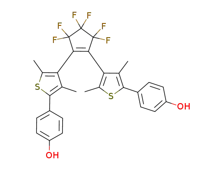 Molecular Structure of 159551-03-8 (Phenol,
4,4'-[(3,3,4,4,5,5-hexafluoro-1-cyclopentene-1,2-diyl)bis(3,5-dimethyl-4,
2-thiophenediyl)]bis-)