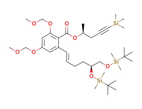 (S)-5-(trimethylsilyl)pent-4-yn-2-yl 2-((S,E)-5,6-bis(tert-butyldimethylsilyloxy)hex-1-enyl)-4,6-bis(methoxymethoxy)benzoate
