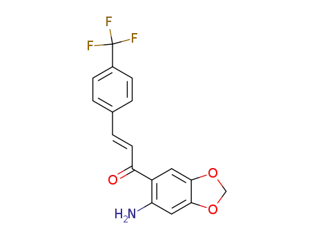 Molecular Structure of 843659-64-3 (2-Propen-1-one,
1-(6-amino-1,3-benzodioxol-5-yl)-3-[4-(trifluoromethyl)phenyl]-, (2E)-)