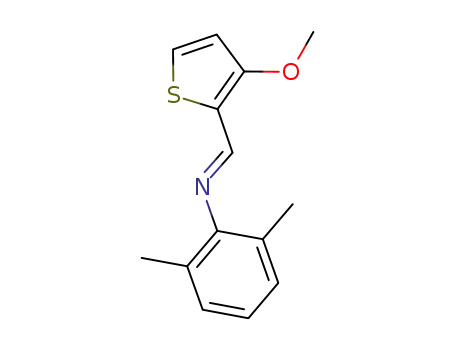 Molecular Structure of 100304-95-8 (Benzenamine, N-[(3-methoxy-2-thienyl)methylene]-2,6-dimethyl-)