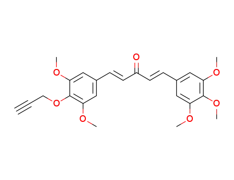 Molecular Structure of 918340-04-2 (1,4-Pentadien-3-one,
1-[3,5-dimethoxy-4-(2-propyn-1-yloxy)phenyl]-5-(3,4,5-trimethoxyphenyl)
-, (1E,4E)-)