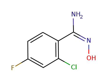 Molecular Structure of 885963-71-3 (BENZENECARBOXIMIDAMIDE,2-CHLORO-4-FLUORO-N-HYDROXY-)