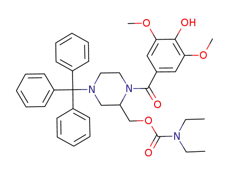 Molecular Structure of 916974-76-0 (2-(N,N-diethylamino)carbonyloxymethyl-1-(4-hydroxy-3,5-dimethoxybenzoyl)-4-triphenylmethylpiperazine)