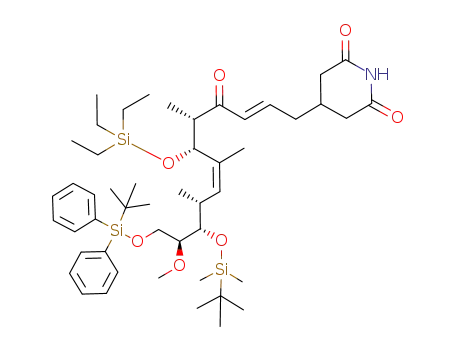 4-[10-(<i>tert</i>-butyl-dimethyl-silanyloxy)-12-(<i>tert</i>-butyl-diphenyl-silanyloxy)-11-methoxy-5,7,9-trimethyl-4-oxo-6-triethylsilanyloxy-dodeca-2,7-dienyl]-piperidine-2,6-dione