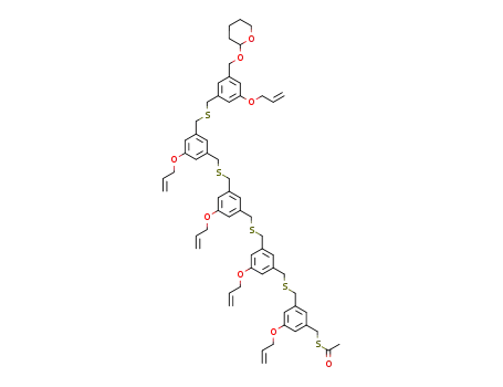 Thioacetic acid S-{3-allyloxy-5-[3-allyloxy-5-(3-allyloxy-5-{3-allyloxy-5-[3-allyloxy-5-(tetrahydro-pyran-2-yloxymethyl)-benzylsulfanylmethyl]-benzylsulfanylmethyl}-benzylsulfanylmethyl)-benzylsulfanylmethyl]-benzyl} ester