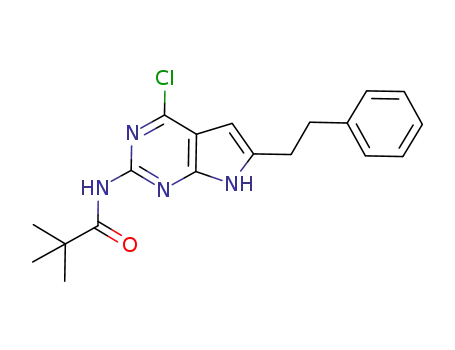 Molecular Structure of 514225-29-7 (N-[4-chloro-6-(2-phenylethyl)-7H-pyrrolo[2,3-d]pyrimidin-2-yl]-2,2-dimethylpropanamide)