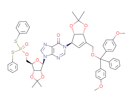 N-1-{(1R,2S,3R)-4-dimethoxytrityloxymethyl-2,3-isopropylidenedioxycyclopent-4-en-1-yl}-5'-O-{bis(phenylthio)phosphoryl}-2',3'-O-isopropylideneinosine