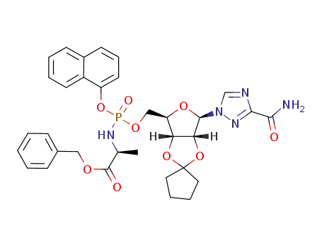 2',3'-O,O-cyclopentylidene-ribavirin-5'-[1-naphthyl(benzyloxy-L-alaninyl)] phosphoramide