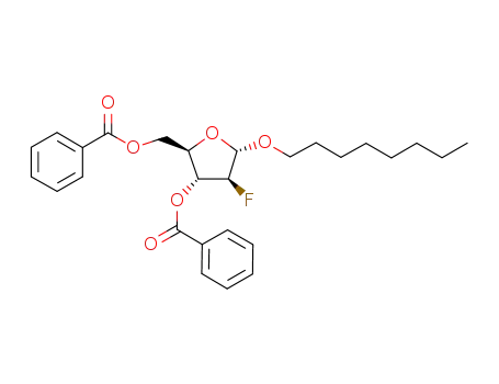 Molecular Structure of 1131273-34-1 (octyl 2-deoxy-2-fluoro-3,5-di-O-benzoyl-α-D-arabinofuranoside)