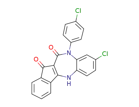 Molecular Structure of 1189165-18-1 (9-chloro-7-(4-chlorophenyl)-7,12-dihydrobenzo[b]indeno[1,2-e][1,4]diazepine-5,6-dione)
