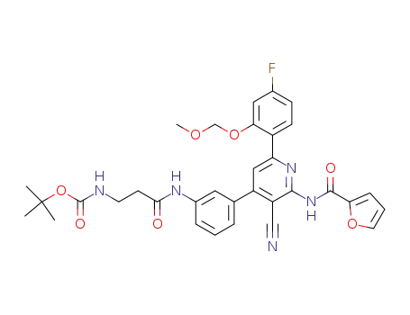 tert-butyl {3-[(3-{3-cyano-6-[4-fluoro-2-(methoxymethoxy)-phenyl]-2-[(furan-2-ylcarbonyl)amino]pyridin-4-yl}phenyl)-amino]-3-oxopropyl}carbamate