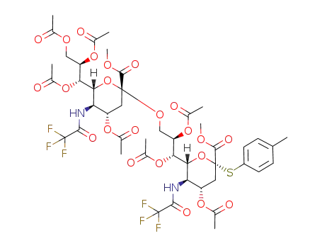 methyl 4,7,8-tri-O-acetyl-3,5-dideoxy-2-(4-methylphenylthio)-9-O-(methyl-5-trifluoroacetamido-4,7,8,9-tetra-O-acetyl-3,5-dideoxy-D-glycero-α-D-galacto-non-2-ulopyranosylonate)-5-trifluoroacetamido-D-glycero-α-D-galacto-non-2-ulopyranosidonate