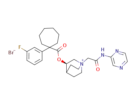 (R)-3-[1-(3-Fluoro-phenyl)-cycloheptanecarbonyloxy]-1-(pyrazin-2-ylcarbamoylmethyl)-1-azonia-bicyclo[2.2.2]octane bromide