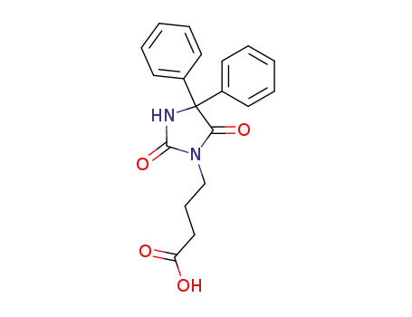 Molecular Structure of 56976-66-0 (5,5-DIPHENYLHYDANTOIN-3-BUTYRIC ACID)