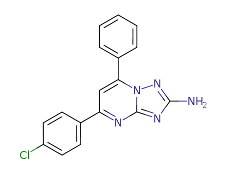 Molecular Structure of 134834-71-2 (5-(4-Chloro-phenyl)-7-phenyl-[1,2,4]triazolo[1,5-a]pyrimidin-2-ylamine)