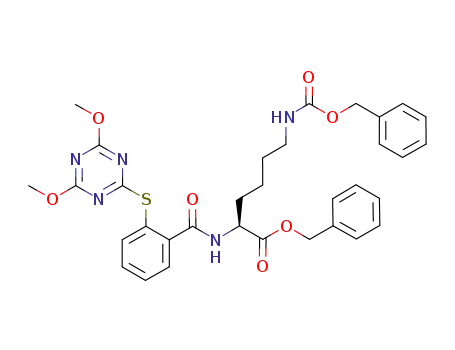 benzyl N<sup>(6)</sup>-[(benzyloxy)carbonyl]-N<sup>(2)</sup>-{2-[(4,6-dimethoxy-1,3,5-triazin-2-yl)thio]benzoyl}-L-lysinate