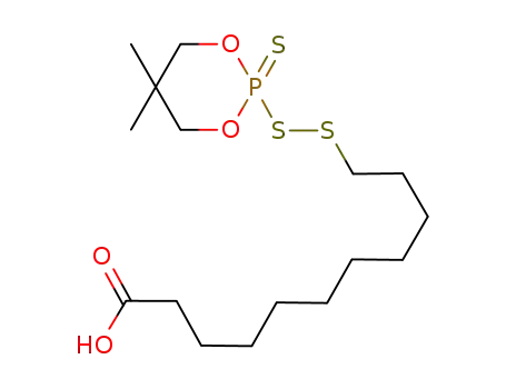 Molecular Structure of 1002347-32-1 (11-[(5,5-dimethyl-2-thioxo-1,3,2-dioxaphosphorinan-2-yl)disulfanyl]undecanoic acid)