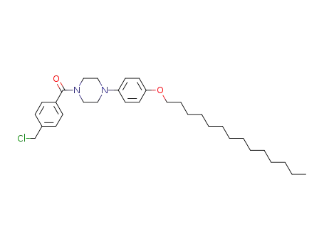 Molecular Structure of 1229612-63-8 (1-(4-chloromethylbenzoyl)-4-(4-tetradecyloxyphenyl)piperazine)
