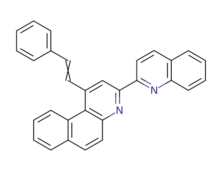 Molecular Structure of 34864-81-8 (Benzo[f]quinoline, 1-(2-phenylethenyl)-3-(2-quinolinyl)-)