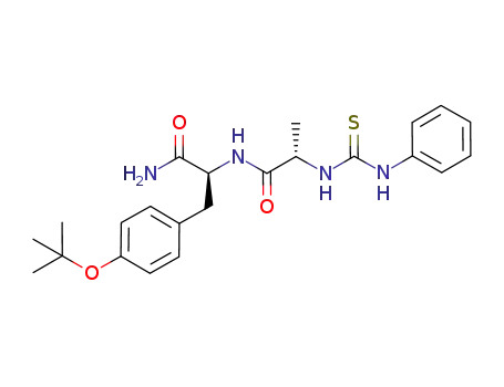 Molecular Structure of 1082954-37-7 ((S)-N-((S)-1-amino-3-(4-tert-butoxyphenyl)-1-oxopropan-2-yl)-2-(3-phenylthioureido)propanamide)