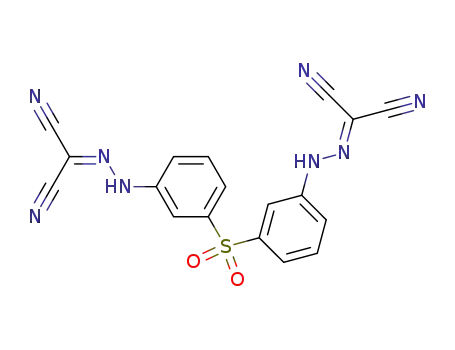 Molecular Structure of 878280-44-5 (2-({3-[3-(<i>N</i>'-dicyanomethylene-hydrazino)-benzenesulfonyl]-phenyl}-hydrazono)-malononitrile)