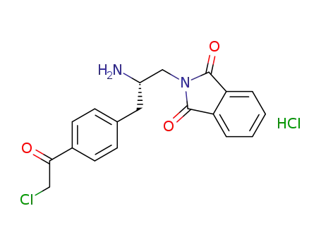 Molecular Structure of 1240137-75-0 ((S)-2-(2-aMino-3-(4-(2-chloroacetyl)phenyl)propyl)isoindoline-1,3-dione (Hydrochloride))