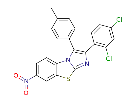 Molecular Structure of 1370409-54-3 (2-(2,4-dichlorophenyl)-3-(4-methylphenyl)-7-nitroimidazo[2,1-b][1,3]benzothiazole)