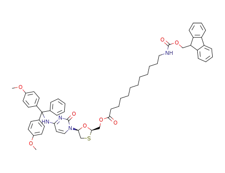 (-)-5'-O-(12-(N-Fmoc-aminododecanoyl))-N<sup>(4)</sup>-(4,4'-dimethoxytrityl)-2',3'-dideoxy-3'-thiacytidine