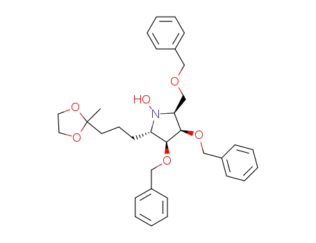 (2S,3R,4S,5S)-1-hydroxy-2-(benzyloxymethyl)-3,4-bis(benzyloxy)-5-(3-(2-methyl-1,3-dioxolan-2-yl)propyl)pyrrolidine