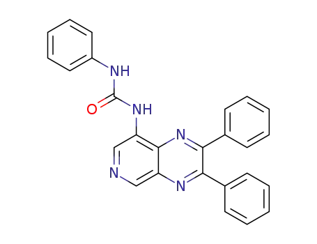 Molecular Structure of 1305317-17-2 (N-(2,3-diphenylpyrido[3,4-b]pyrazin-8-yl)-N'-phenylurea)