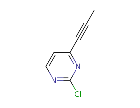 Molecular Structure of 811450-47-2 (2-CHLORO-4-(PROP-1-YNYL)PYRIMIDINE)